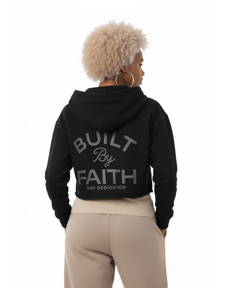 .Built By Faith Crop Hoodie