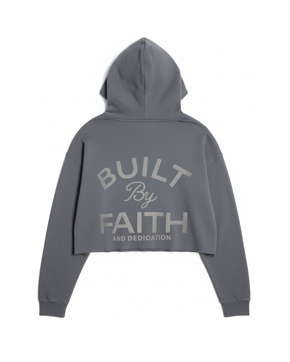 .Built By Faith Crop Hoodie