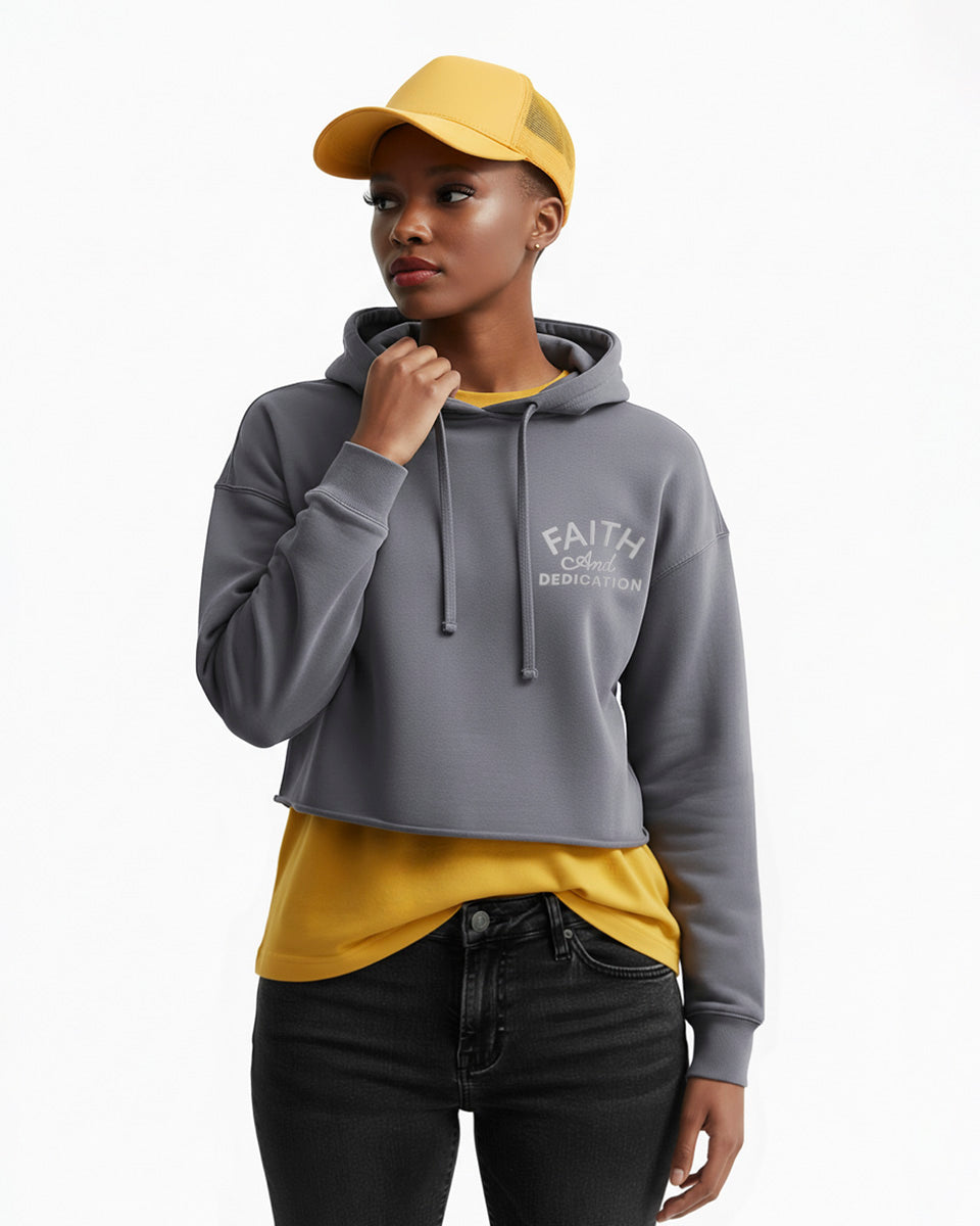 .Built By Faith Crop Hoodie